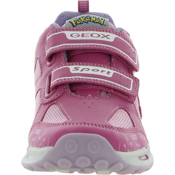 Geox Respira Girls Shuttle Pink Faux Leather Gym Light-Up Shoes Sneakers NWT - Picture 2 of 3